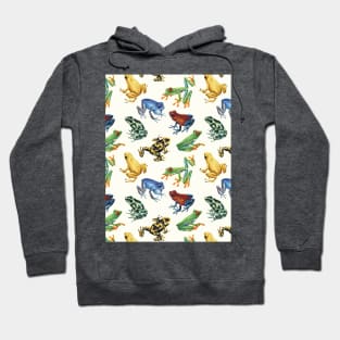 Frogs on natural white Hoodie